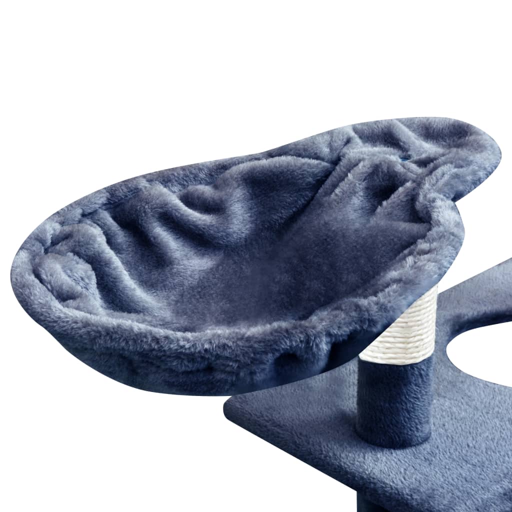 vidaXL Drapak dla kota ze słupkami sizalowymi, 150 cm, granatowy