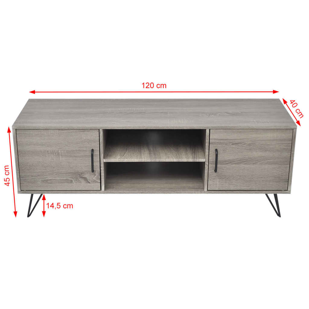 vidaXL Szafka pod telewizor, 120x40x45 cm, szara
