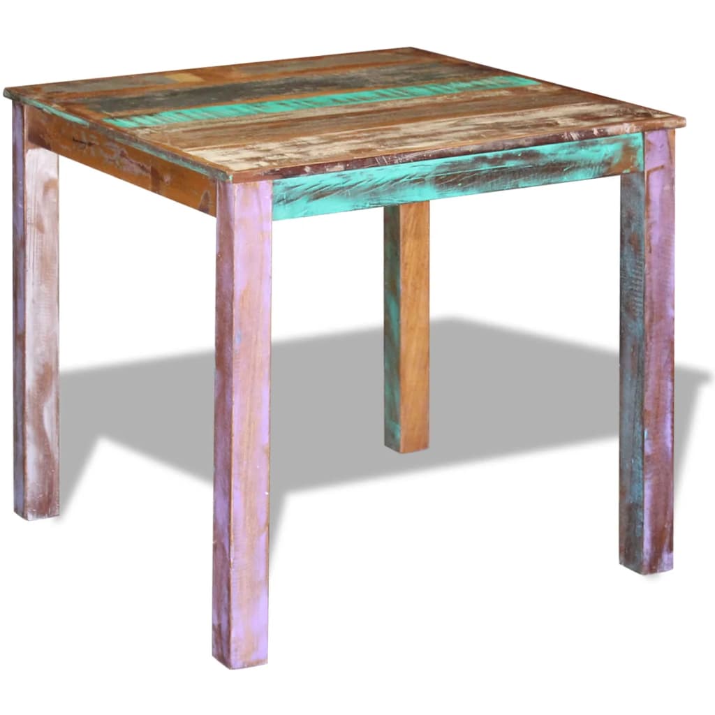 vidaXL Stół do jadalni, lite drewno z recyklingu, 80x82x76 cm