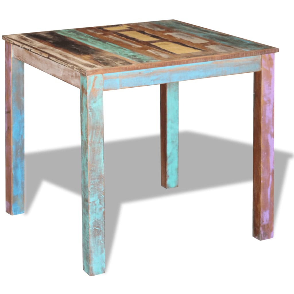 vidaXL Stół do jadalni, lite drewno z recyklingu, 80x82x76 cm