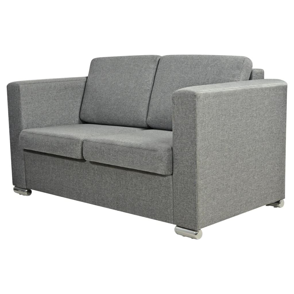 vidaXL 2 osobowa sofa tapicerowana jasnoszara