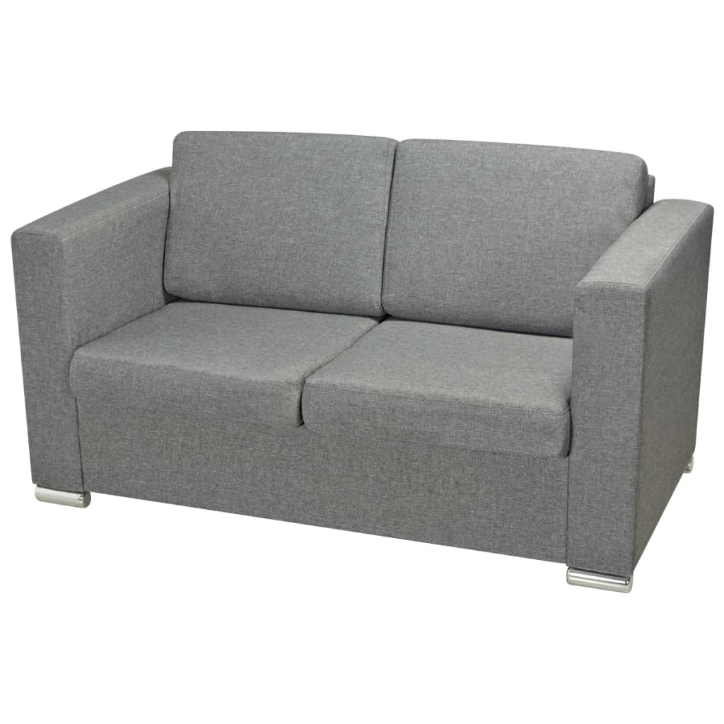 vidaXL 2 osobowa sofa tapicerowana jasnoszara