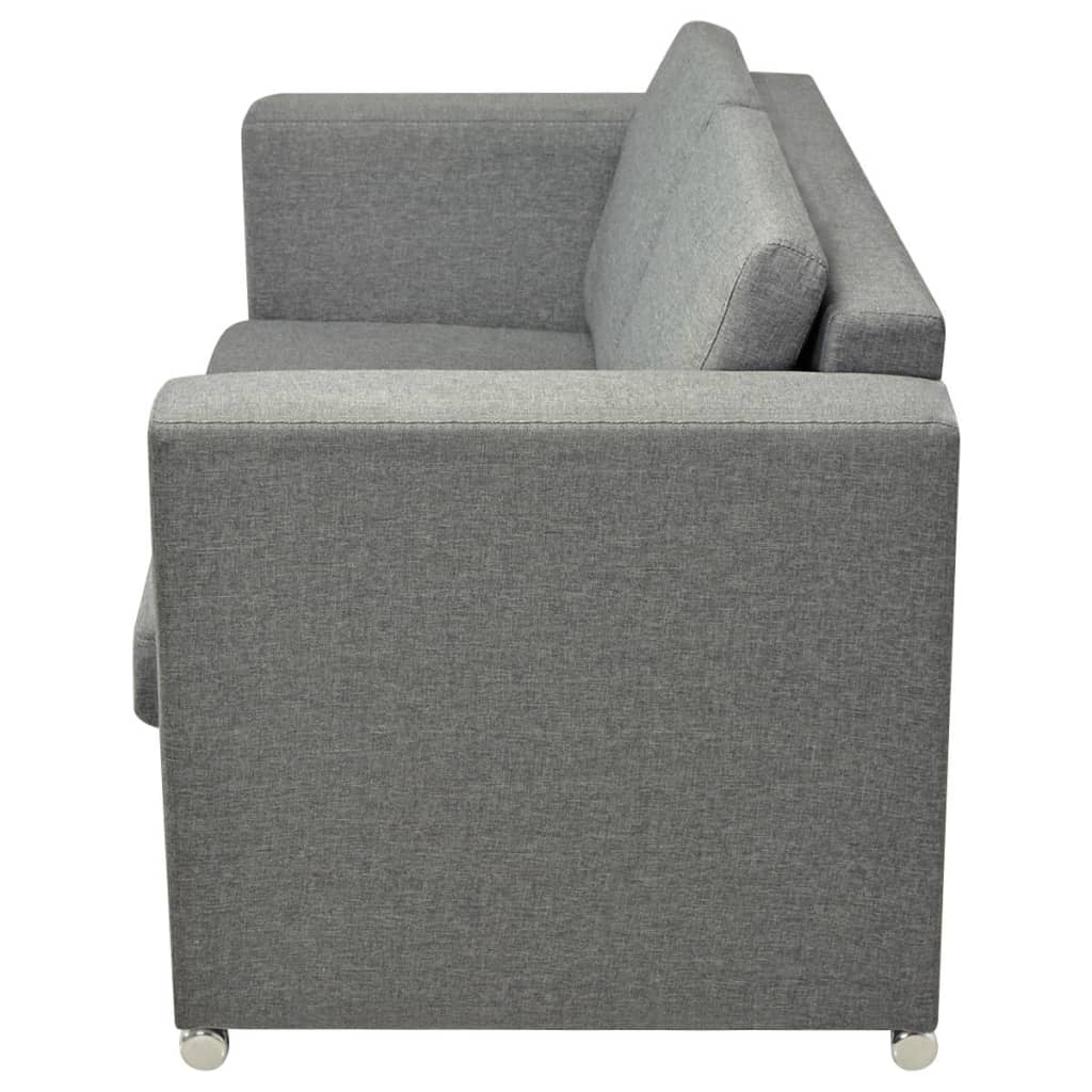 vidaXL 2 osobowa sofa tapicerowana jasnoszara