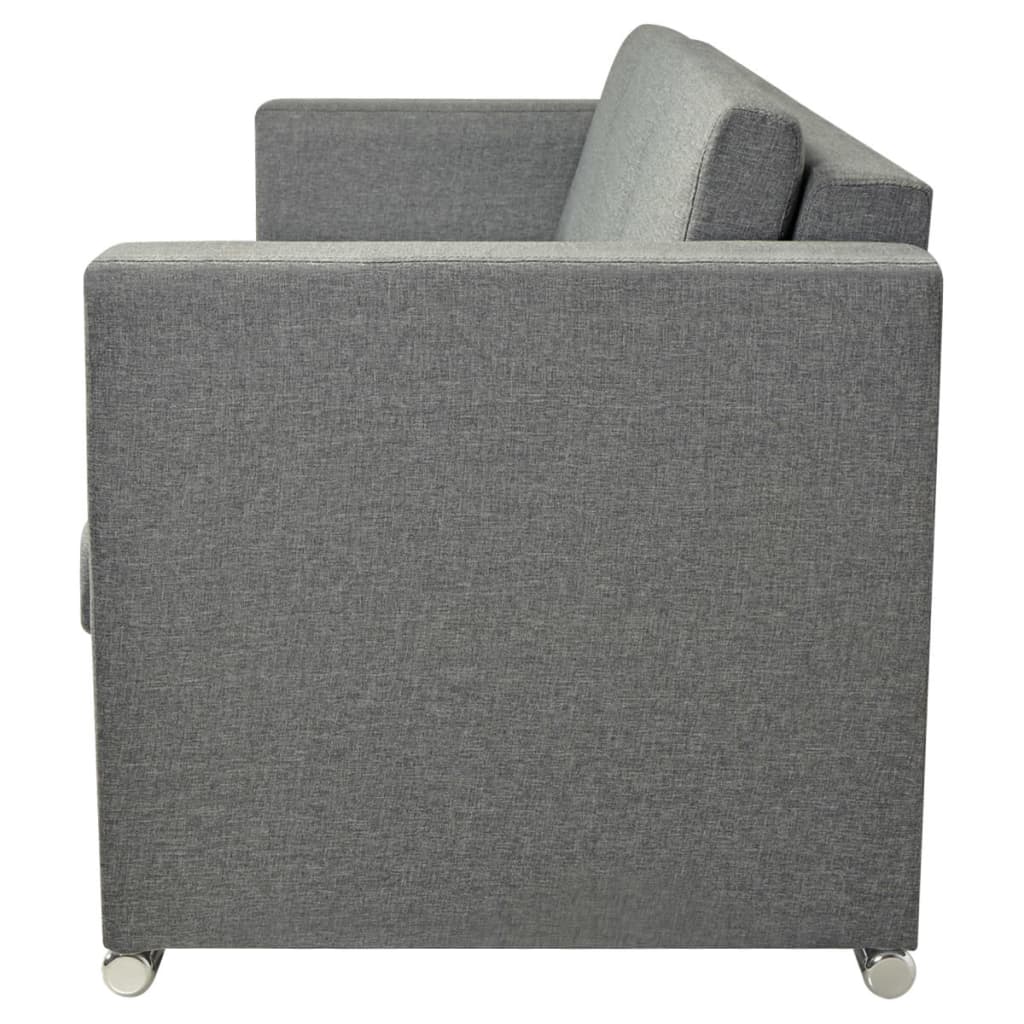 vidaXL Sofa 3-osobowa, tapicerowana tkaniną, jasnoszara