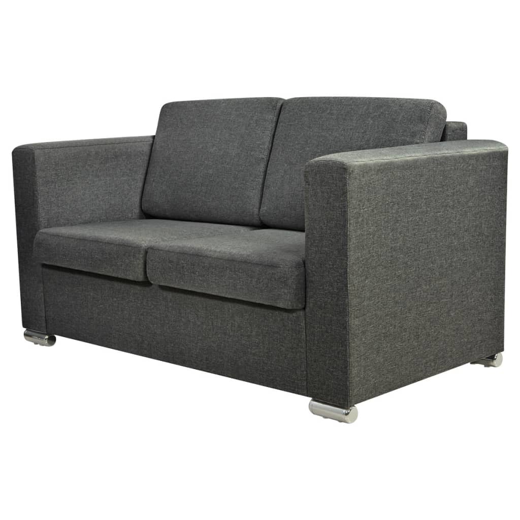 vidaXL 2 osobowa sofa tapicerowana ciemnoszara