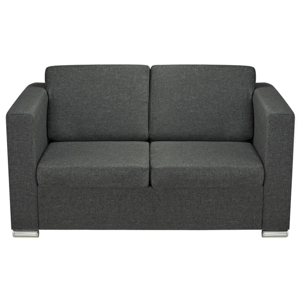 vidaXL 2 osobowa sofa tapicerowana ciemnoszara