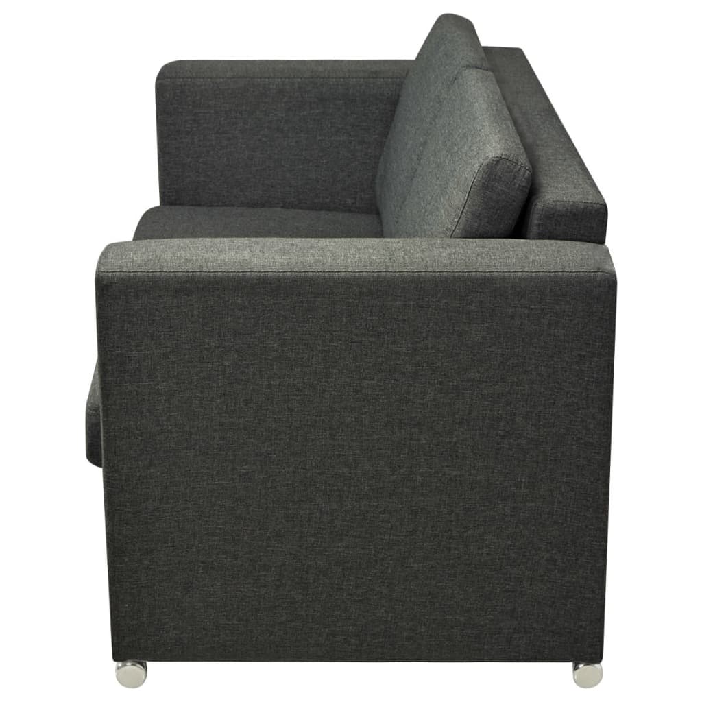 vidaXL 2 osobowa sofa tapicerowana ciemnoszara