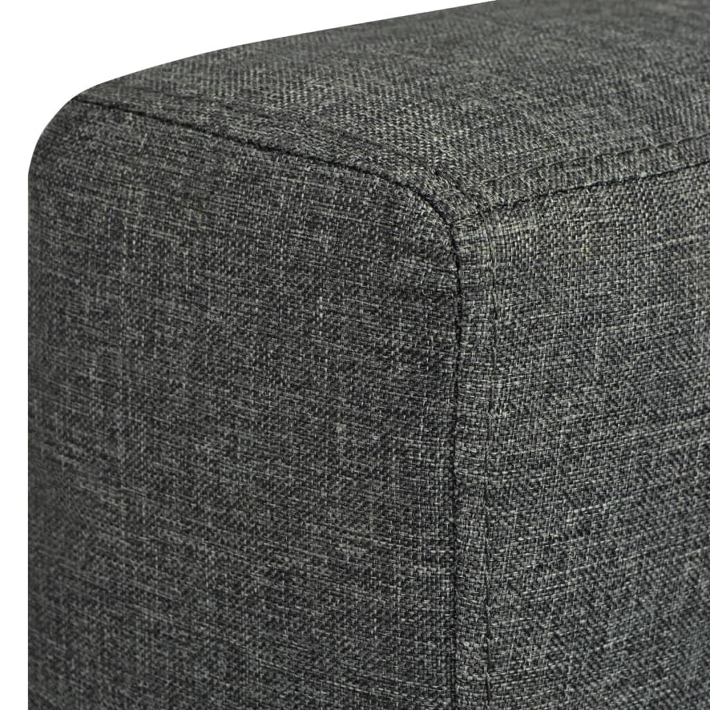 vidaXL 3-osobowa sofa tapicerowana tkaniną, ciemnoszara
