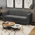 vidaXL 3-osobowa sofa tapicerowana tkaniną, ciemnoszara