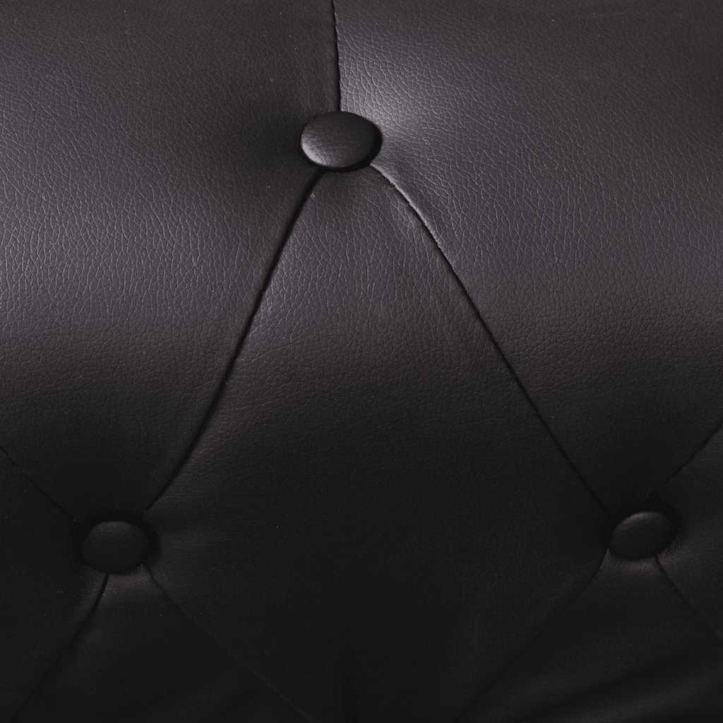 vidaXL Sofa Chesterfield, pięcioosobowa, czarna, sztuczna skóra