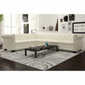 vidaXL Sofa Chesterfield sześcioosobowa biała, sztuczna skóra