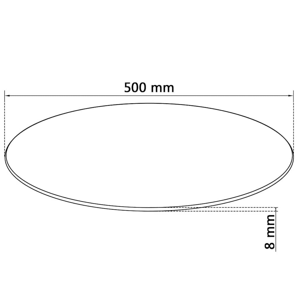 vidaXL Blat stołu szklany, okrągły 500 mm