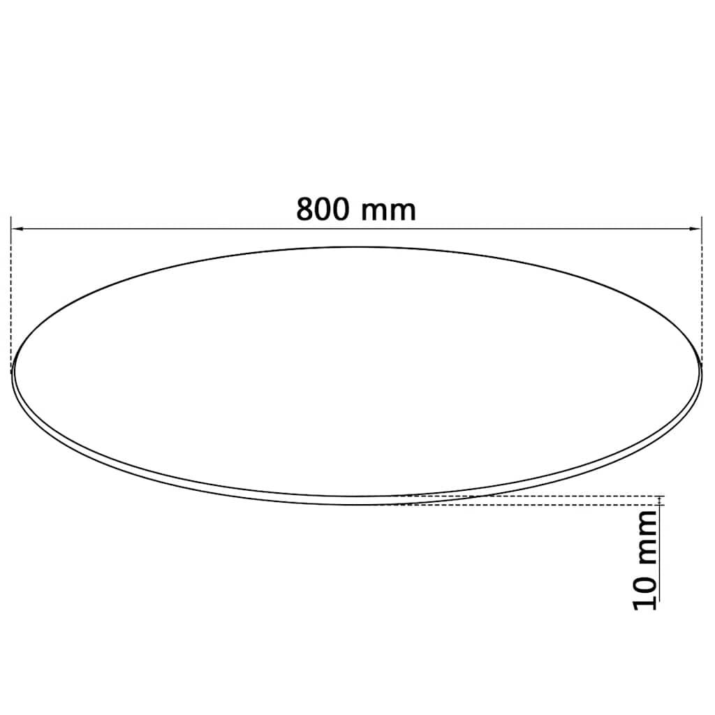 vidaXL Blat stołu szklany, okrągły 80 cm