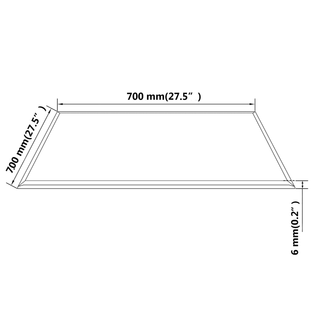 vidaXL Blat stołu szklany, kwadratowy 700x700 mm