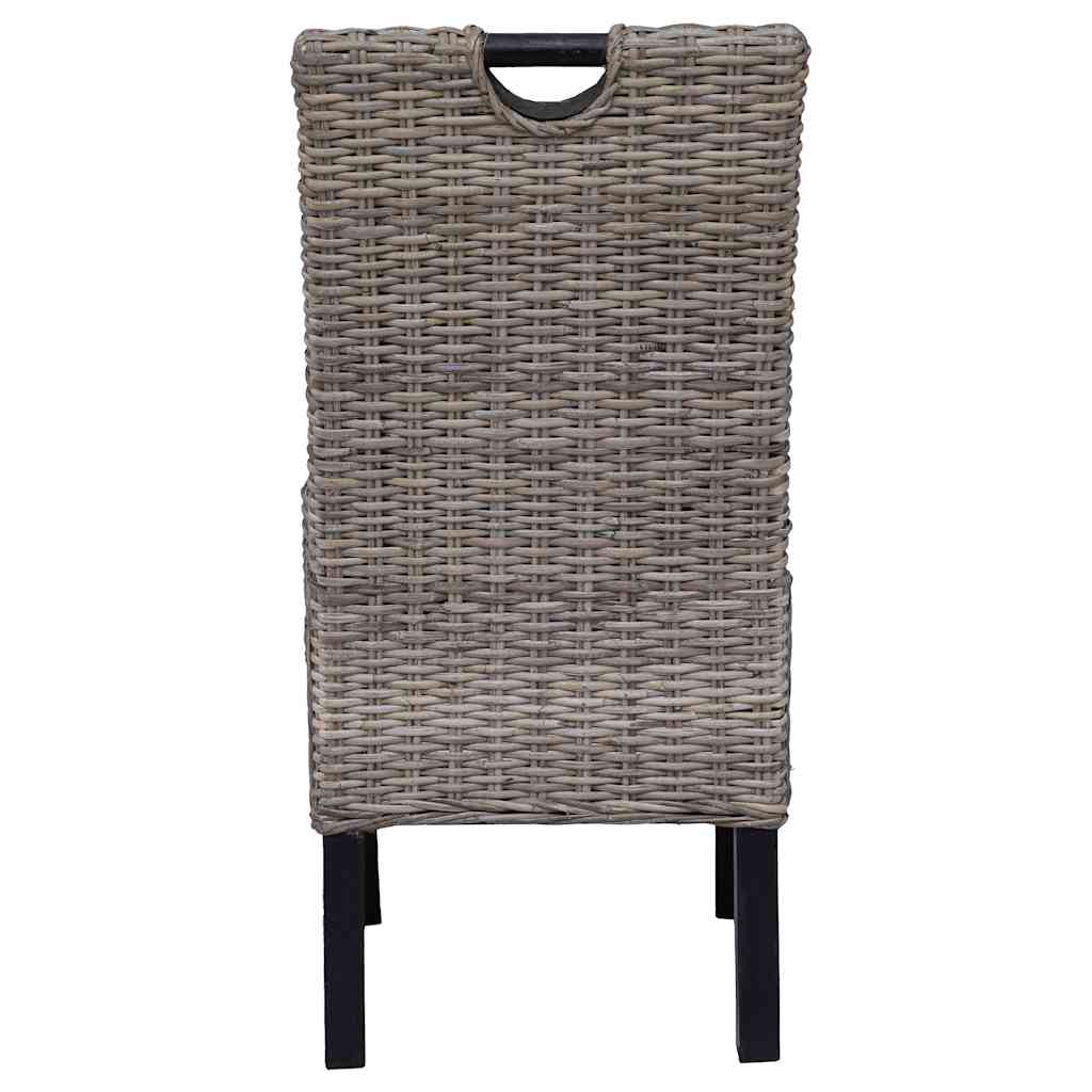 vidaXL Krzesła do jadalni, 2 szt., rattan Kubu i drewno mango