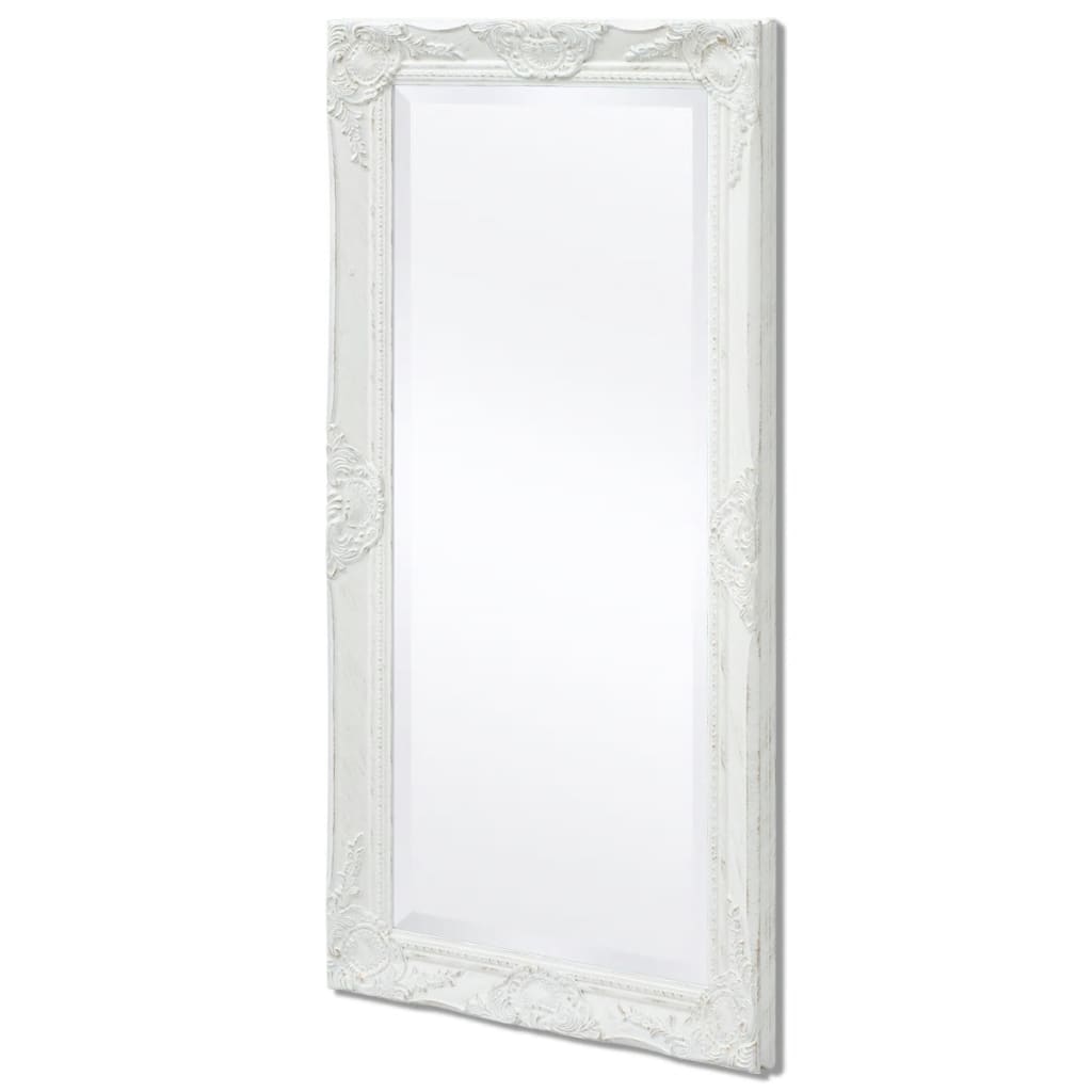 vidaXL Lustro ścienne w stylu barokowym, 100x50 cm, białe