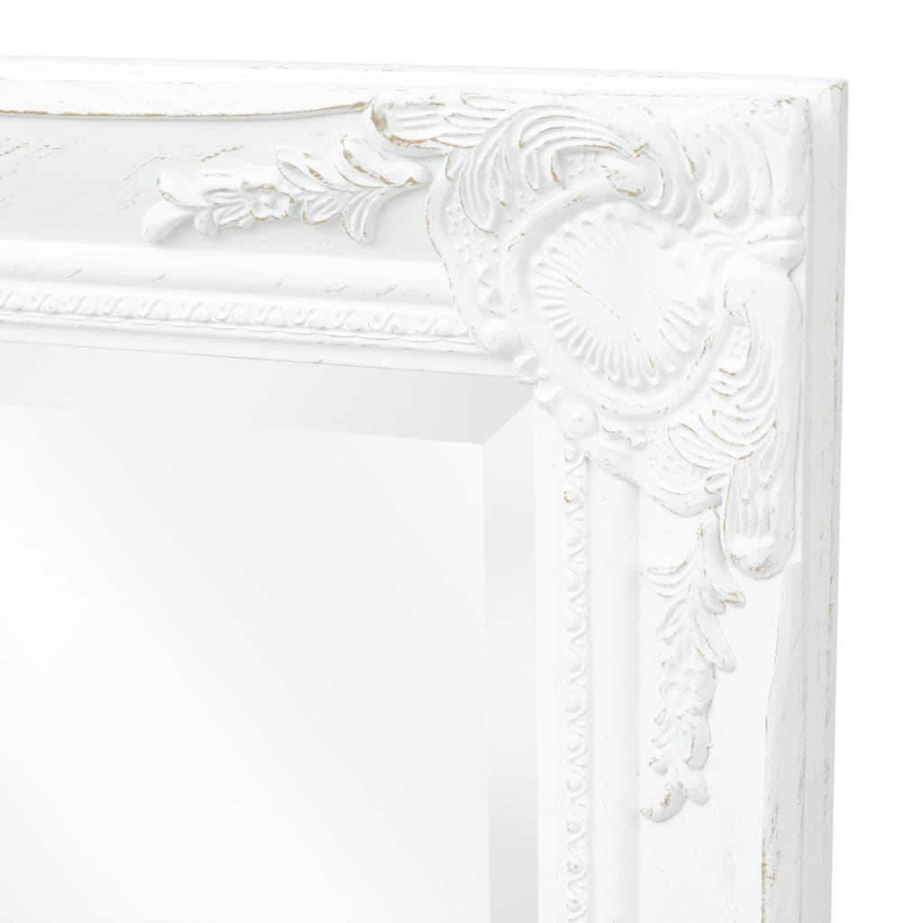 vidaXL Lustro ścienne w stylu barokowym, 100x50 cm, białe
