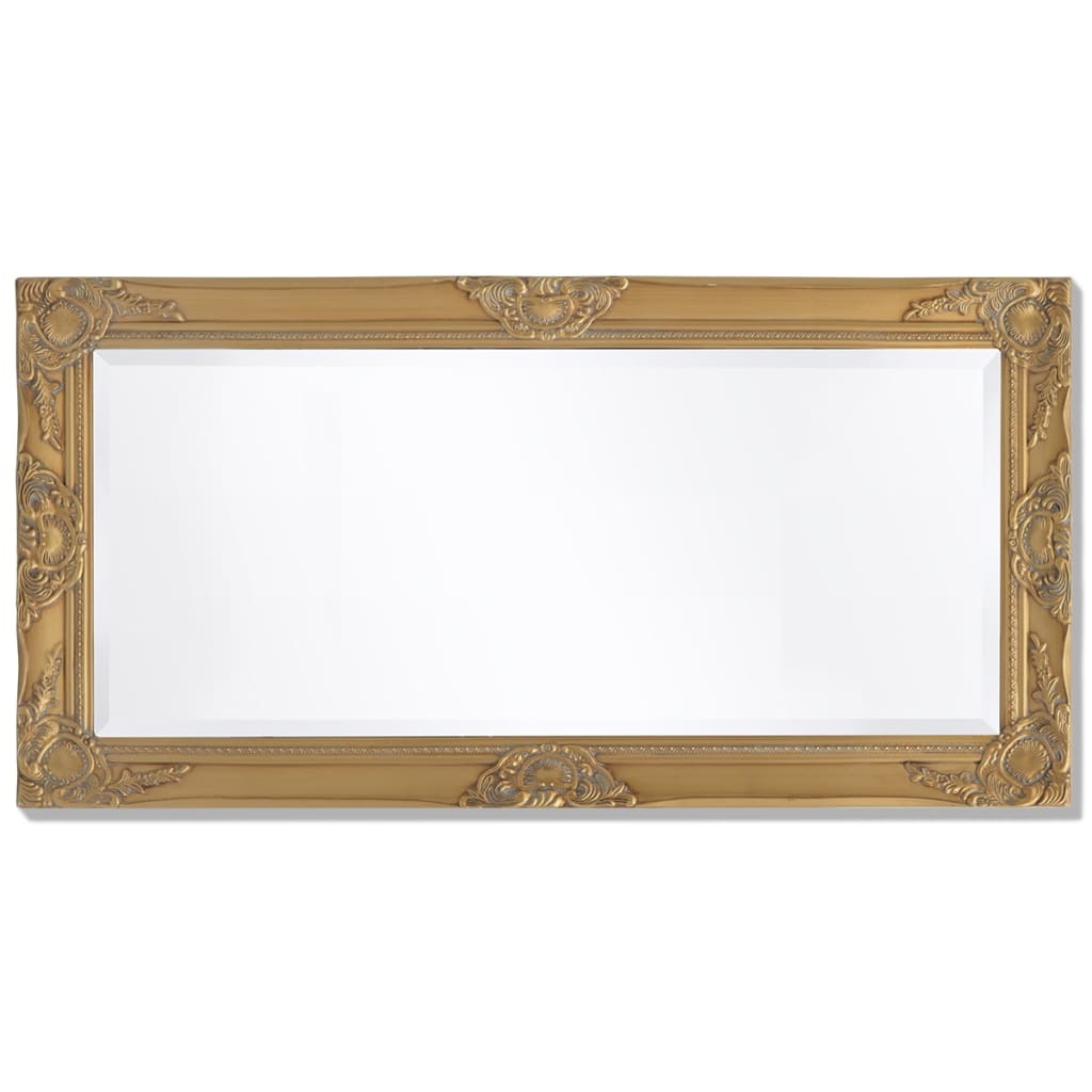 vidaXL Lustro ścienne w stylu barokowym 100x50 cm, złote