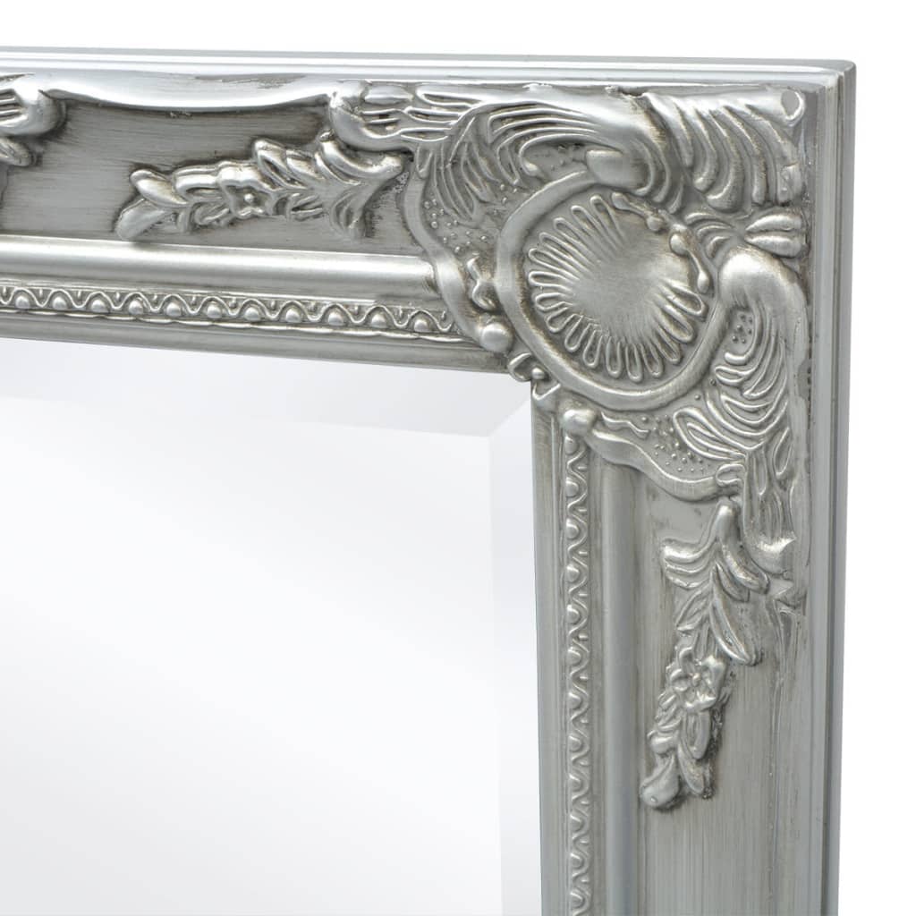 vidaXL Lustro ścienne w stylu barokowym, 100x50 cm, srebrne