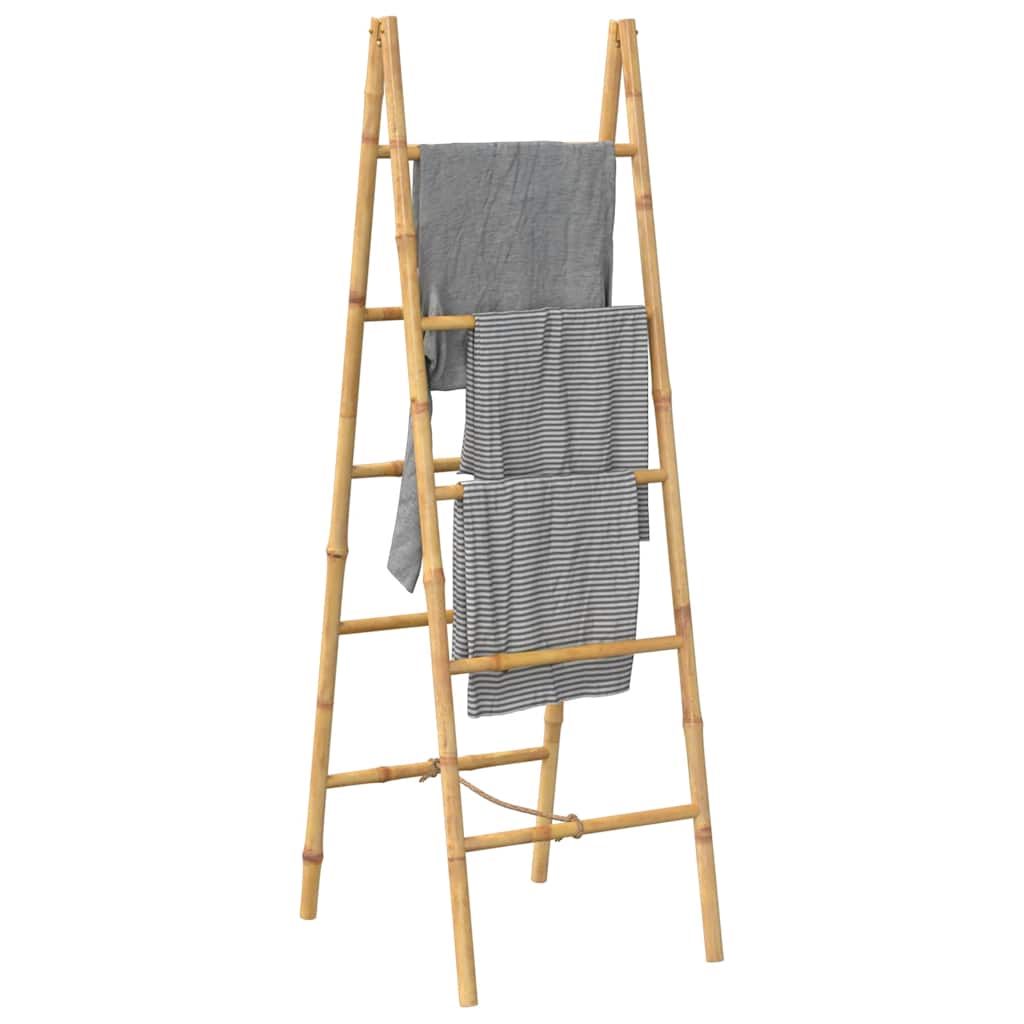 vidaXL Podwójny wieszak na ręczniki / drabinka 5 szczebli, bambusowa 50x160 cm