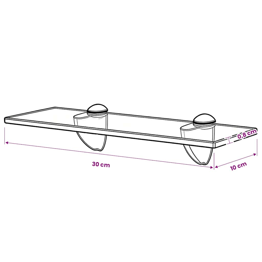 vidaXL Półka szklana 30x10 cm 8 mm
