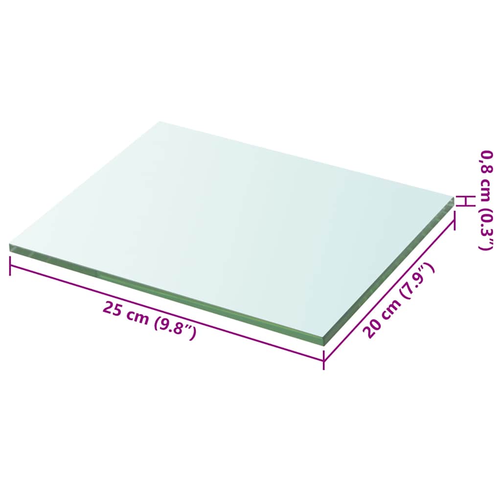 vidaXL Szklany, bezbarwny panel, 20x25 cm
