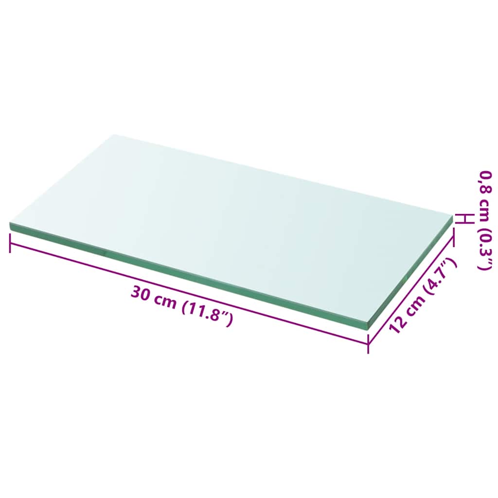 vidaXL Szklany, bezbarwny panel, 30x12 cm