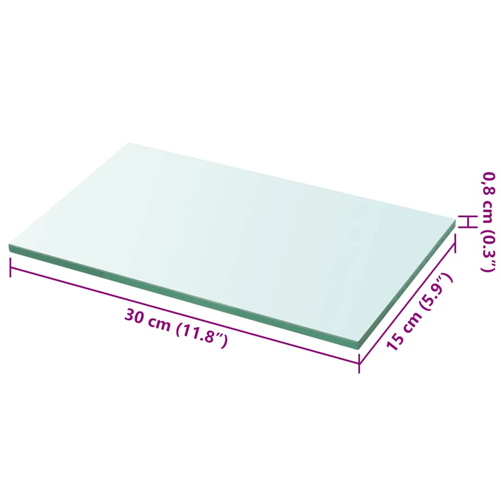 vidaXL Szklany, bezbarwny panel, 30x15 cm