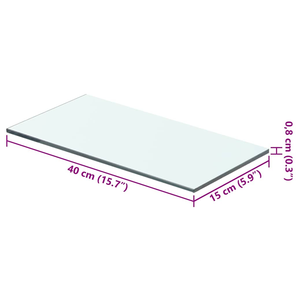 vidaXL Szklany, bezbarwny panel, 40x15 cm
