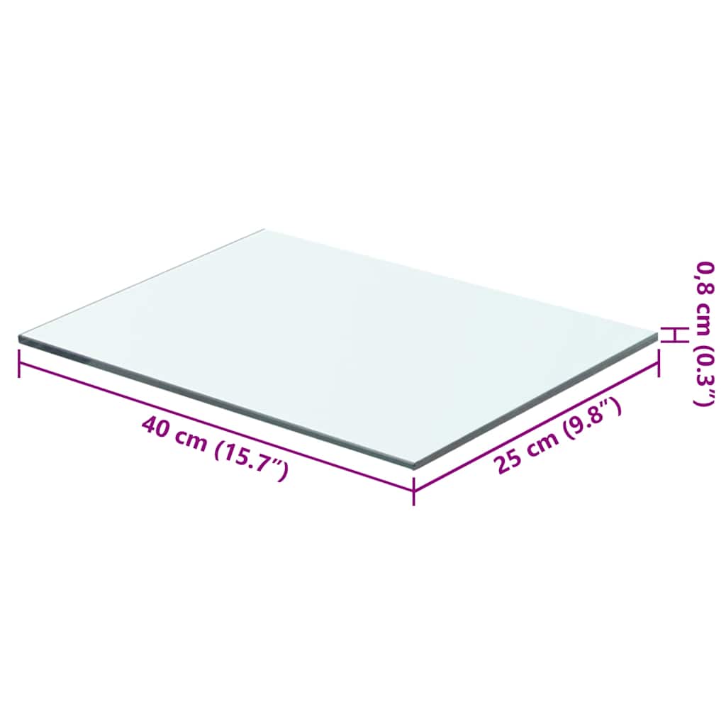 vidaXL Szklany, bezbarwny panel, 40x25 cm