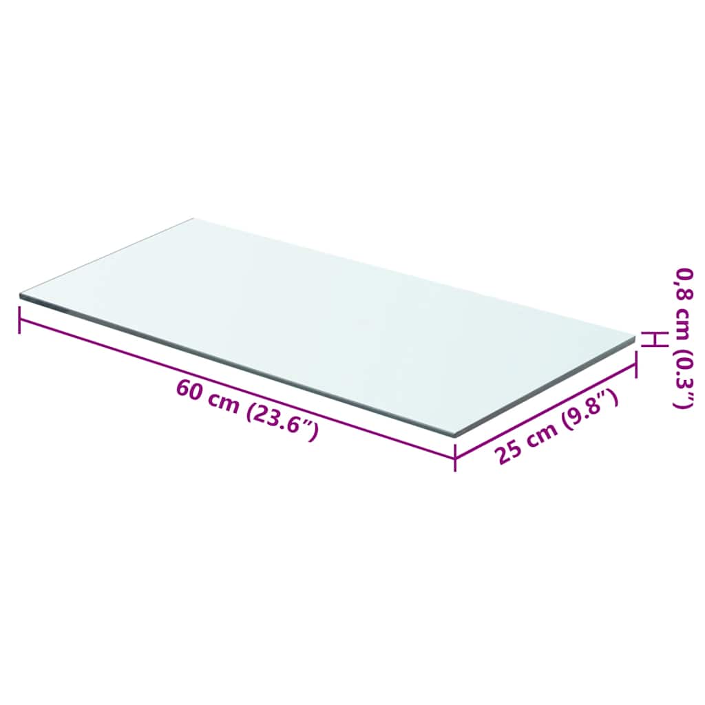 vidaXL Szklany, bezbarwny panel, 60x25 cm