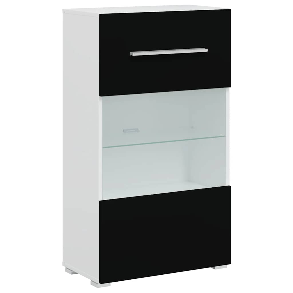 vidaXL 5-el. zestaw mebli TV z LED, czarny