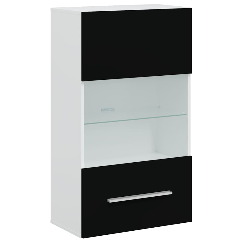 vidaXL 5-el. zestaw mebli TV z LED, czarny