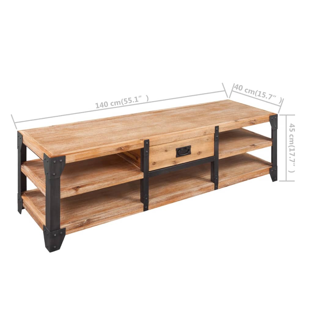 vidaXL Szafka pod TV z drewna akacjowego, 140x40x45 cm