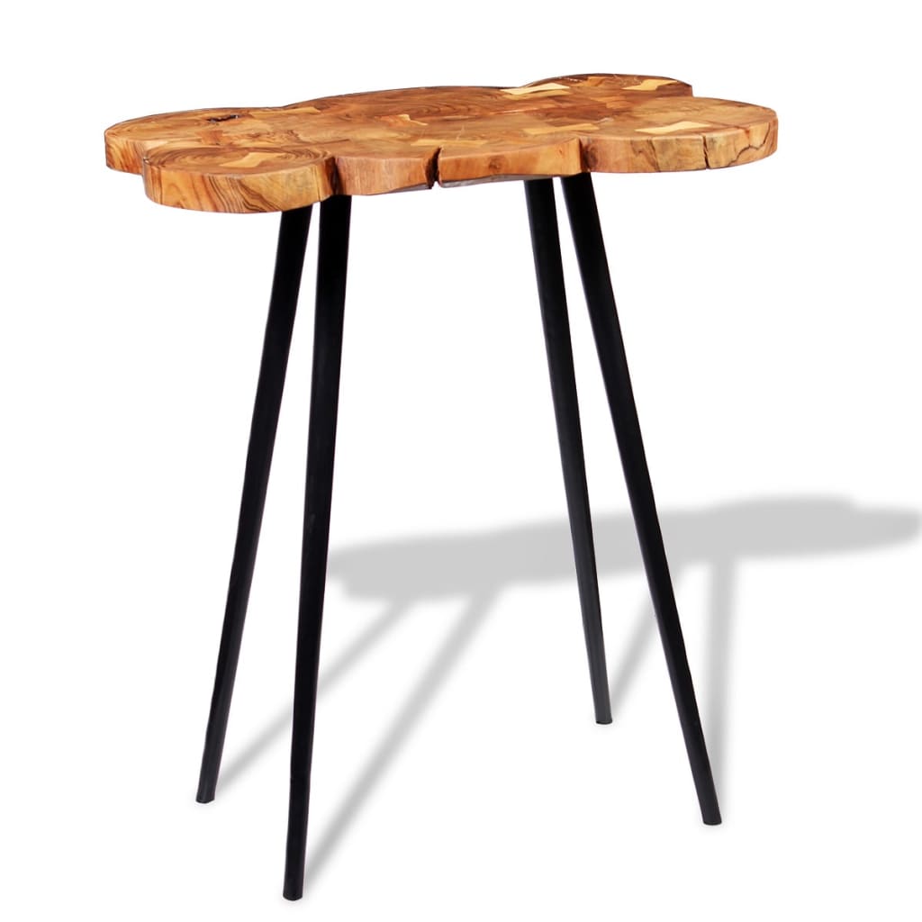 vidaXL Stolik barowy plastry drewna akacjowego 90x60x110 cm