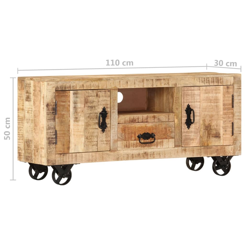 vidaXL Szafka pod telewizor z chropowatego drewna mango, 110x30x50 cm