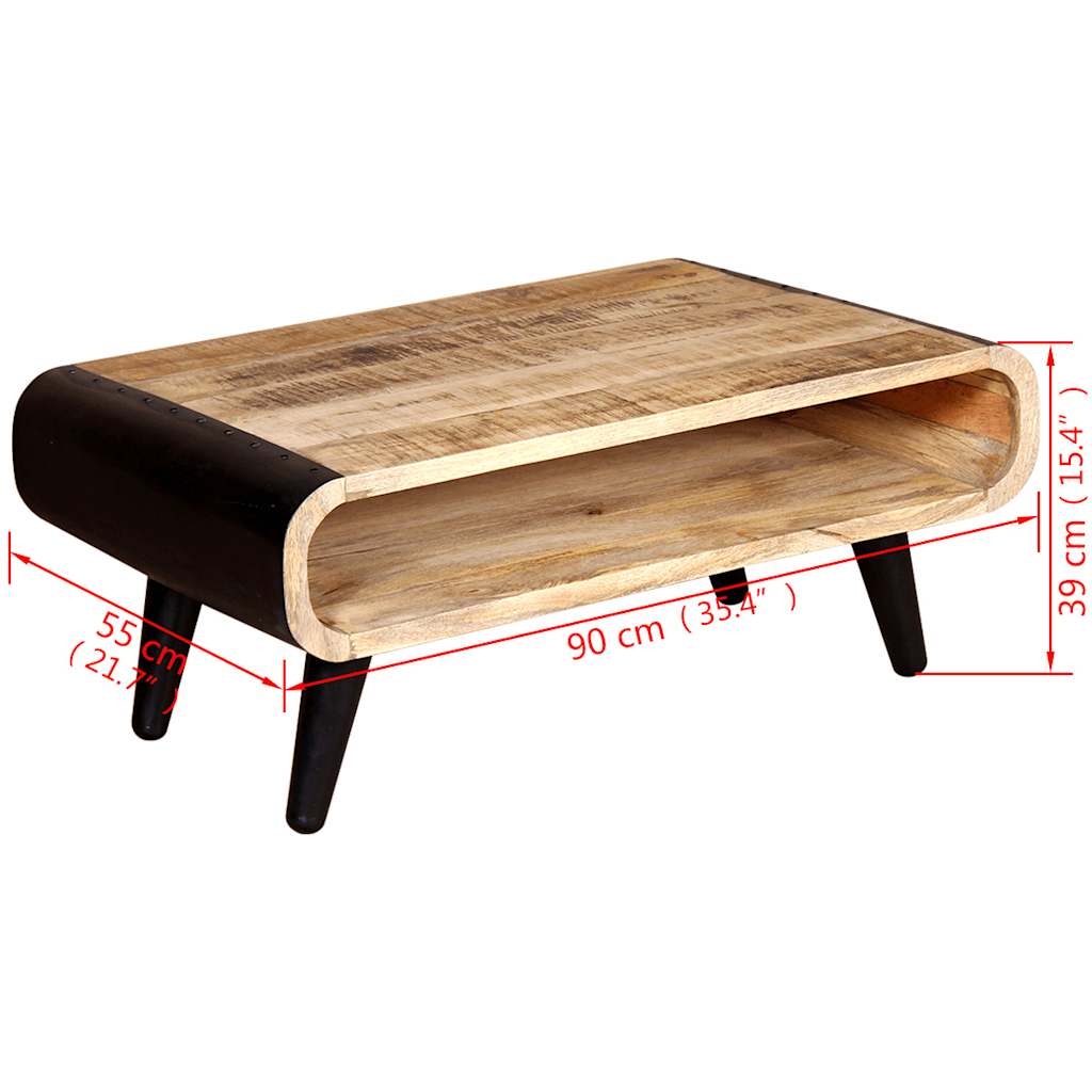 vidaXL Stolik kawowy z surowego drewna mango 90x55x39 cm