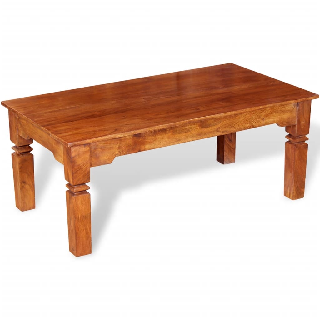 vidaXL Stolik kawowy, lite drewno, 110x60x45 cm