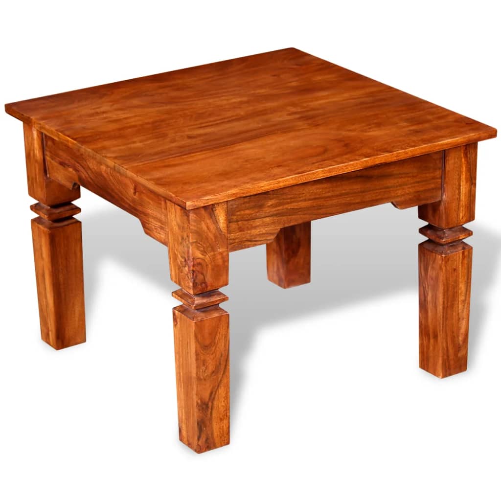 vidaXL Stolik kawowy, lite drewno, 60x60x45 cm