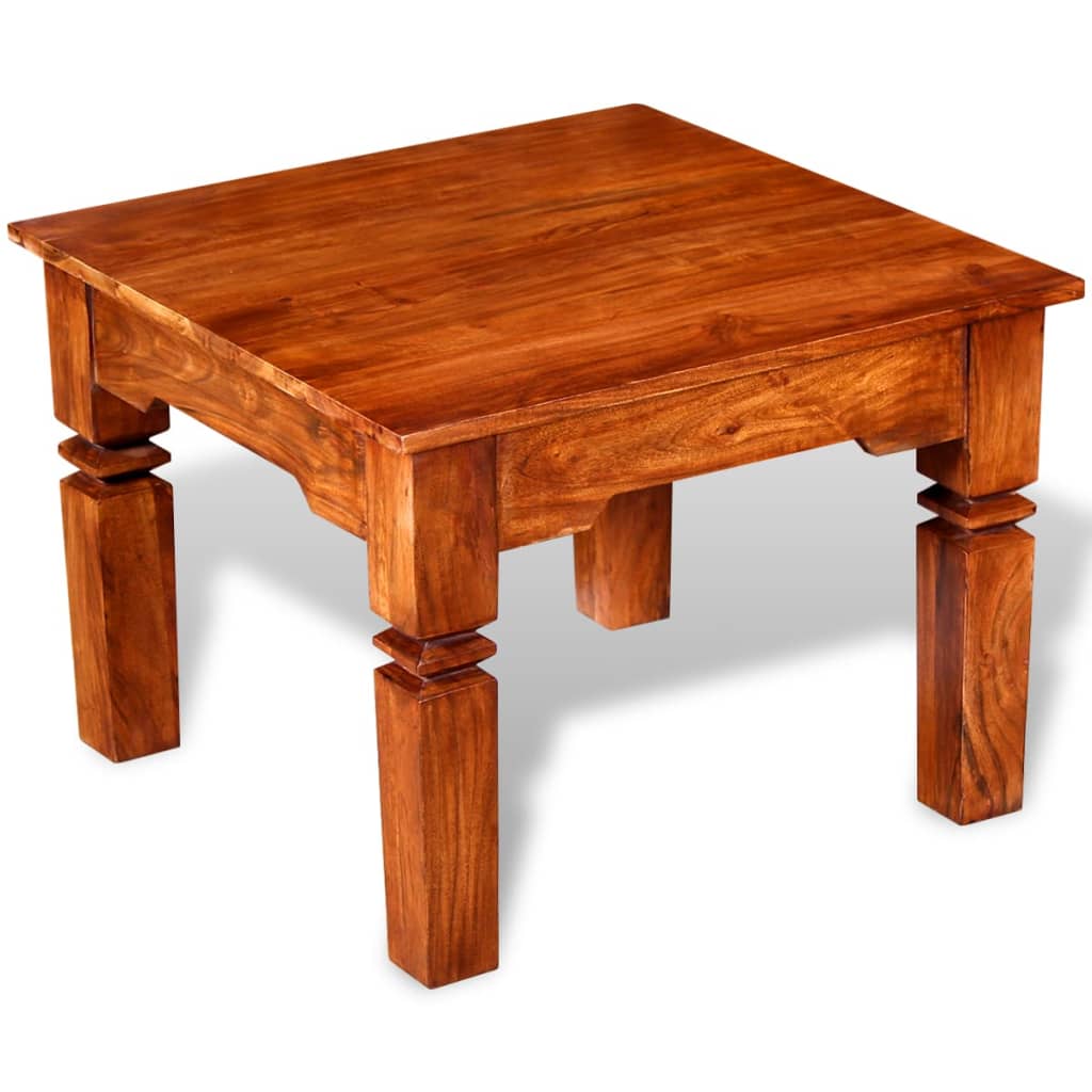 vidaXL Stolik kawowy, lite drewno, 60x60x45 cm