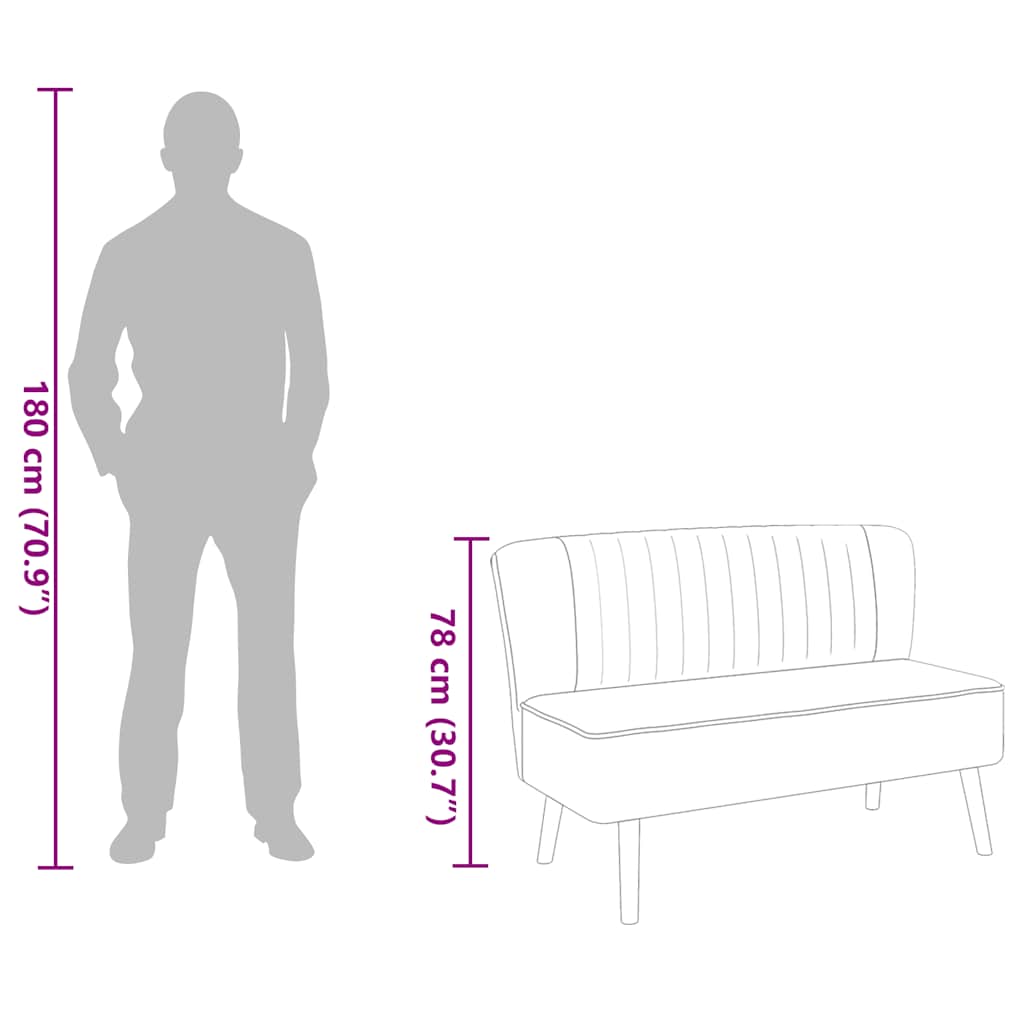 vidaXL Sofa, 117x55,5x77 cm, ciemnoszara, tkanina