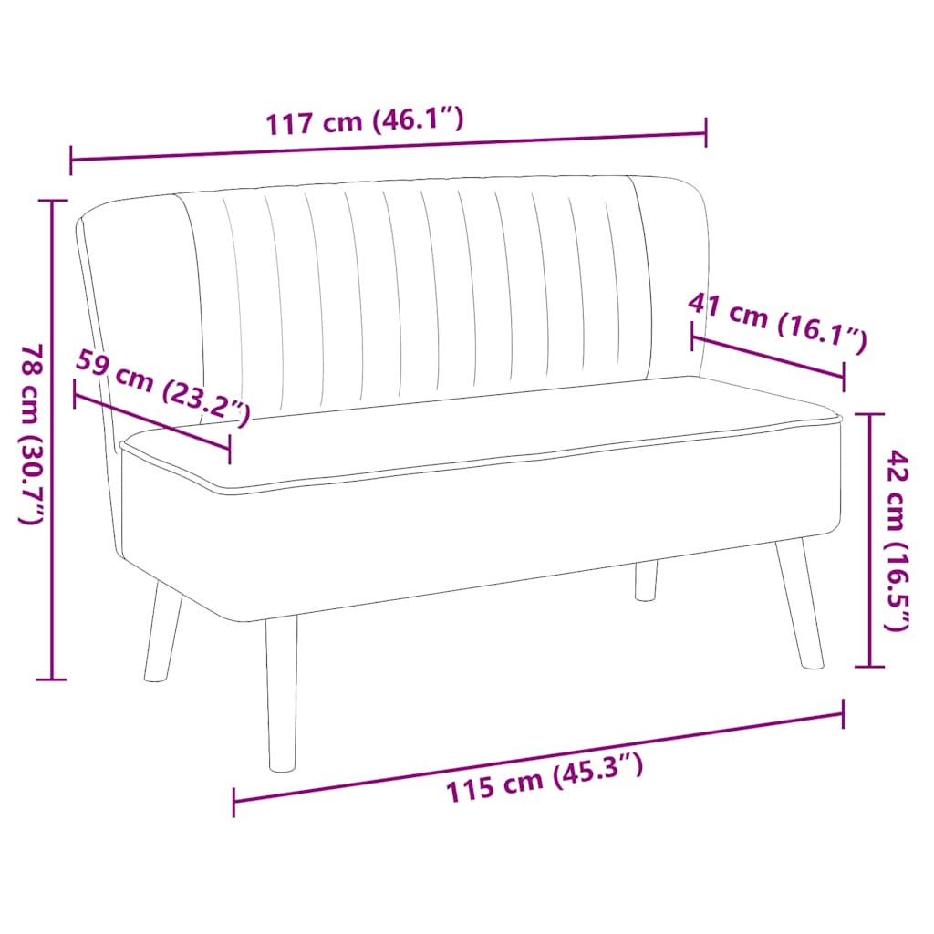 vidaXL Sofa 117x55,5x77 cm, niebieski materiał