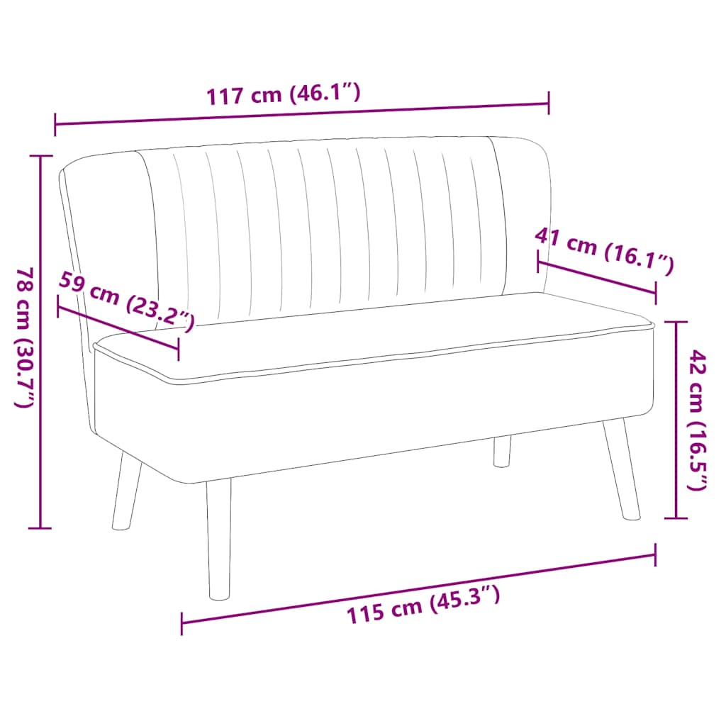 vidaXL Sofa 117x55,5x77 cm, zielony materiał