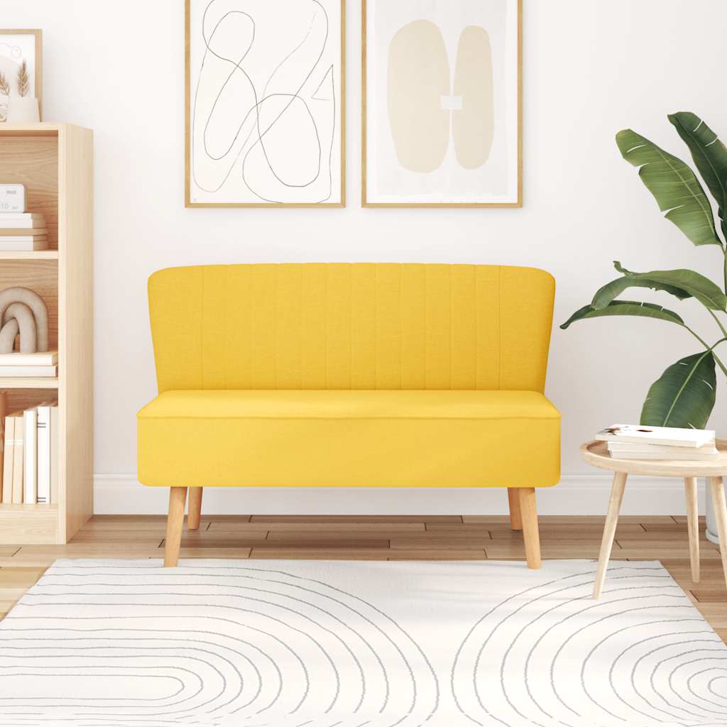 vidaXL Sofa 117x55,5x77 cm, żółty materiał