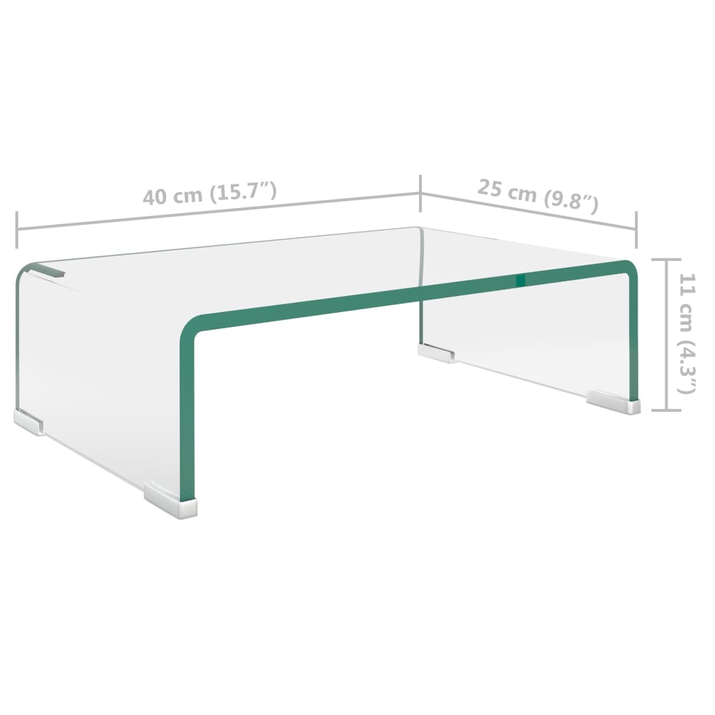 vidaXL Podstawka pod monitor / telewizor szklana 40x25x11 cm