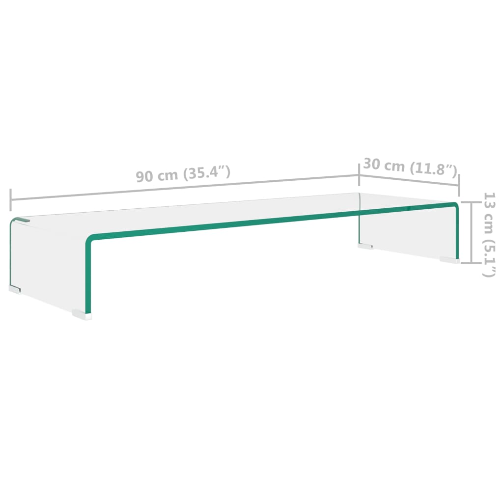 vidaXL Podstawka pod monitor / telewizor szklana 90x30x13 cm