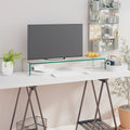 vidaXL Podstawka pod monitor / telewizor szklana 90x30x13 cm