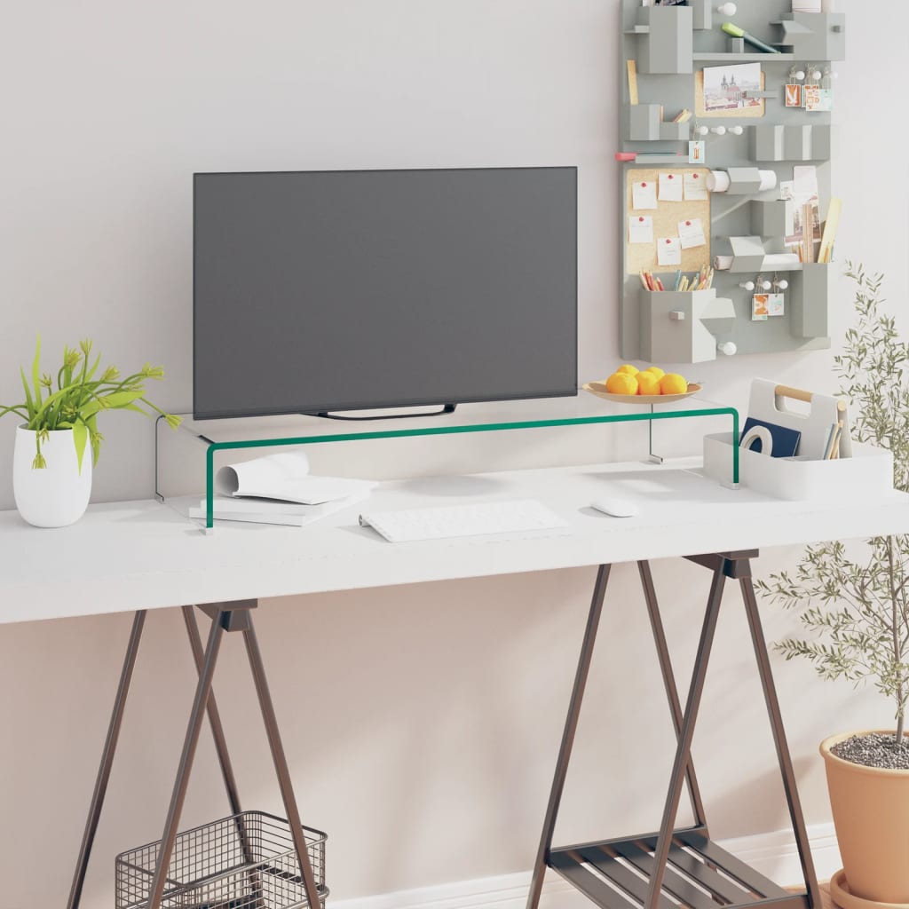 vidaXL Podstawka pod monitor / telewizor szklana 90x30x13 cm