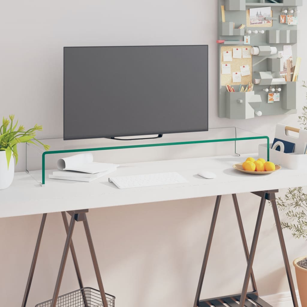 vidaXL Podstawka pod monitor / telewizor szklana 100x30x13 cm