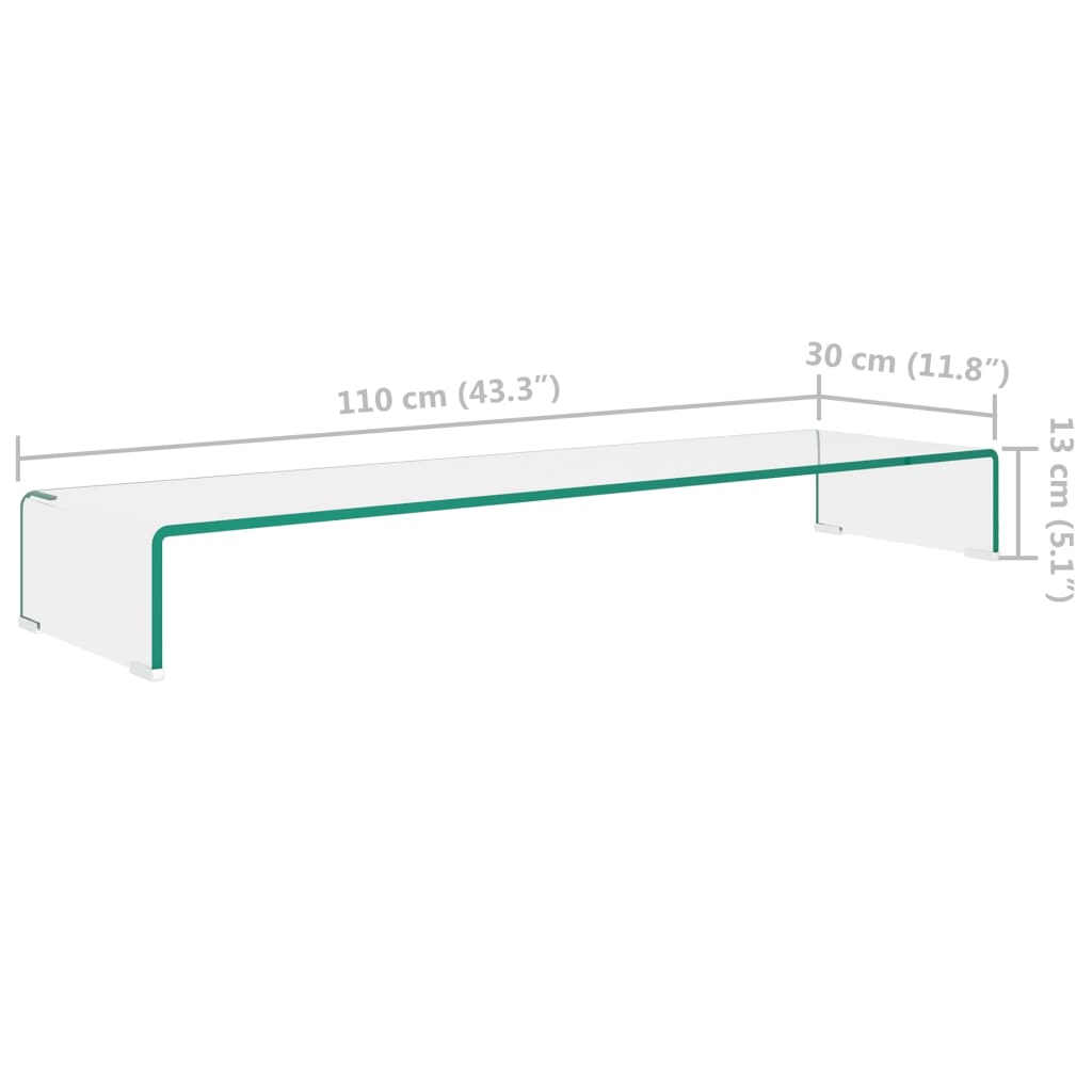 vidaXL Podstawka pod monitor / telewizor szklana 110x30x13 cm